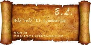 Bánáti Lamberta névjegykártya